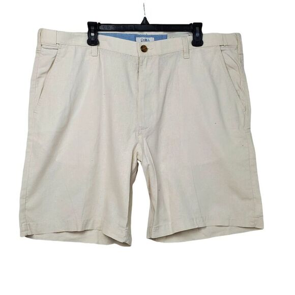 Croft & Barrow Size 42, Linen Blend Khaki Chino Shorts - Picture 2 of 7
